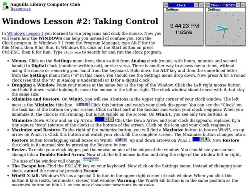 Windows Lesson #2: Taking Control Lesson Plan