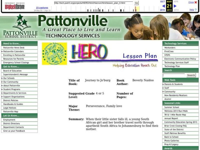 Journey to Jo'burg Worksheet