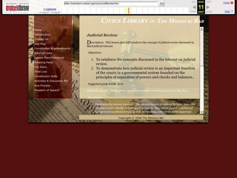 Judicial Review Lesson Plan