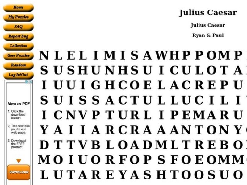 Julius Caesar Worksheet