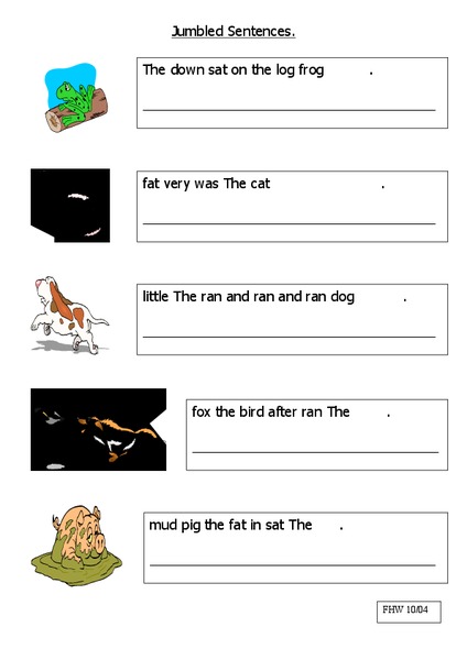 Jumbled Sentences Worksheet