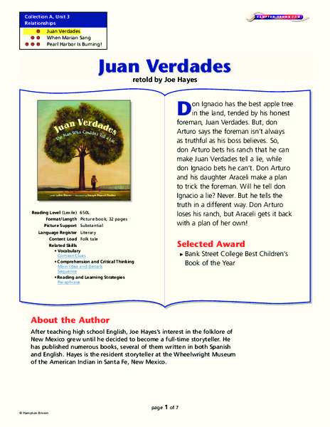 Juan Verdades Lesson Plan