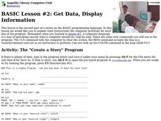 BASIC Lesson: Get Data, Display Information Lesson Plan