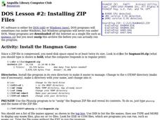 DOS Lesson: Installing ZIP Files Lesson Plan