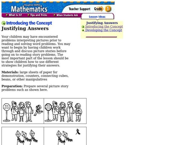 Justifying Answers Lesson Plan