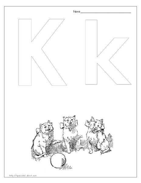 K Is For Kitten Worksheet
