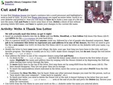 Cut and Paste Lesson Plan