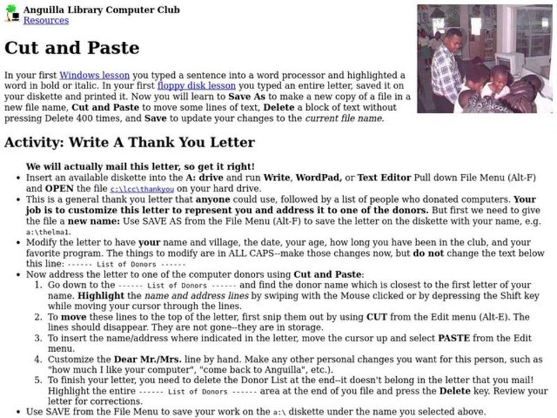 Cut and Paste Lesson Plan