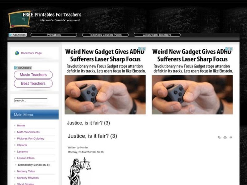 Justice, Is it Fair? Lesson Plan