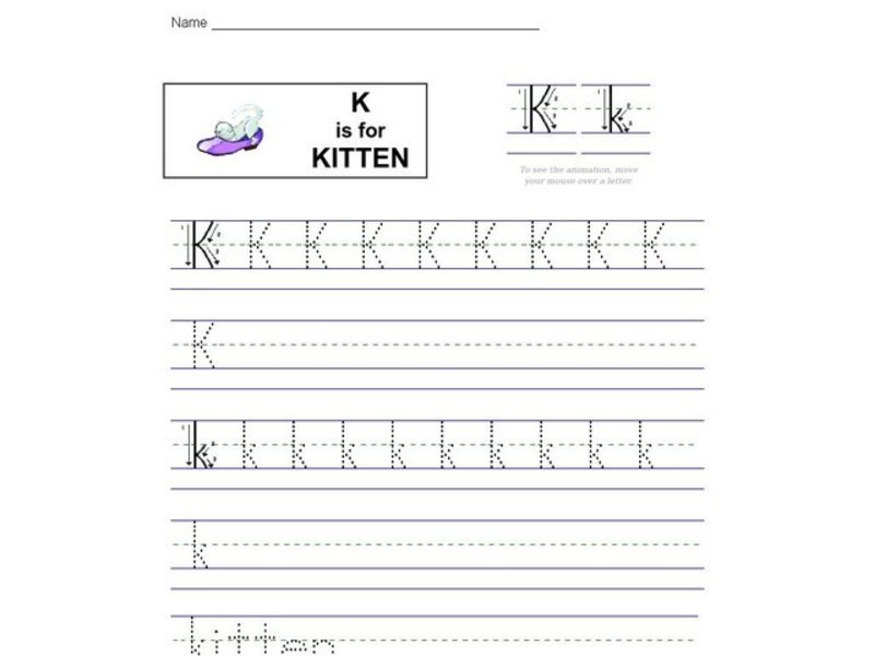 K Is For Kitten Worksheet