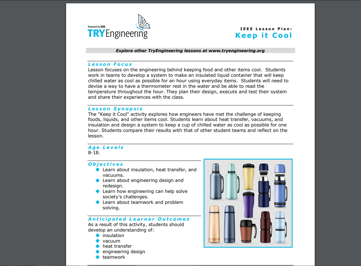 Keep it Cool Lesson Plan