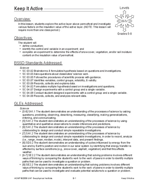 Keep it Active Lesson Plan