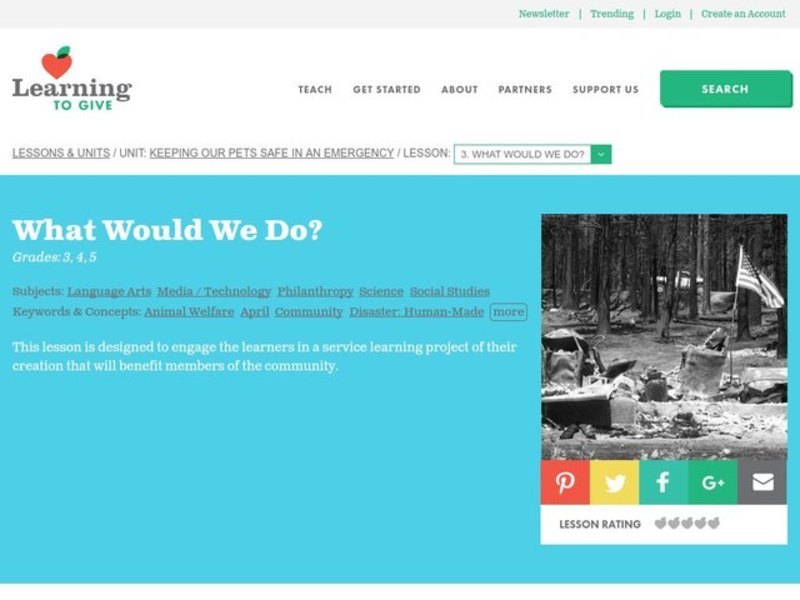 Keeping Our Pets Safe in an Emergency Lesson Plan