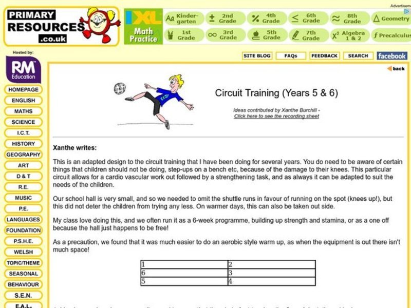 Circuit Training Lesson Plan