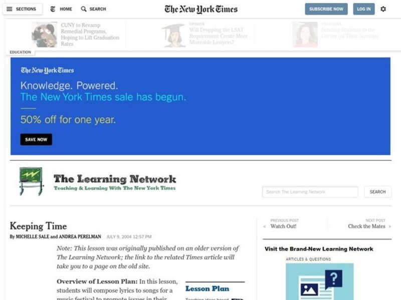 Keeping Time Lesson Plan