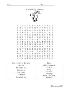 Kentucky Derby Worksheet
