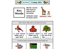 Key Words Worksheet