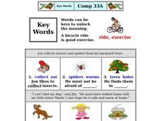 Key Words Worksheet
