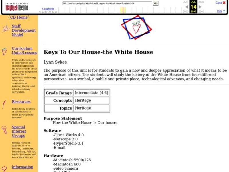 Keys to Our House-The White House Lesson Plan