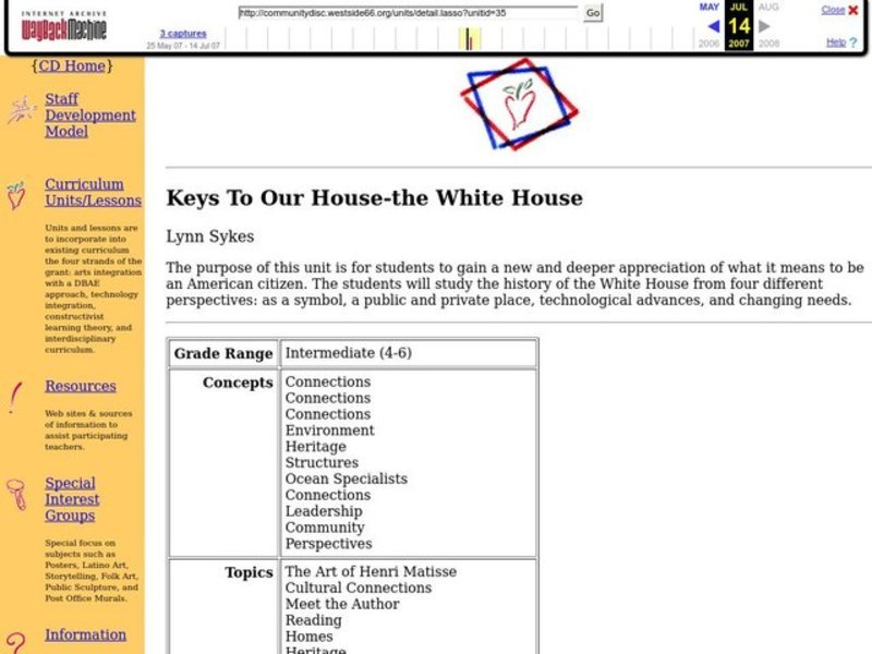 Keys To Our House-the White House Lesson Plan