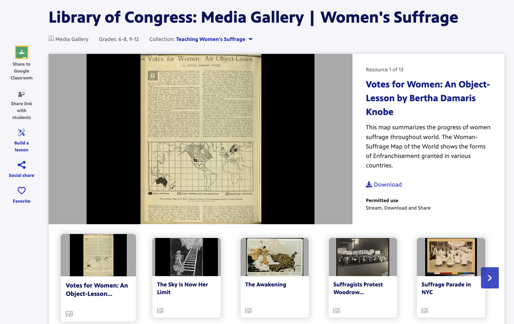 Library of Congress: Media Gallery | Women's Suffrage Graphic