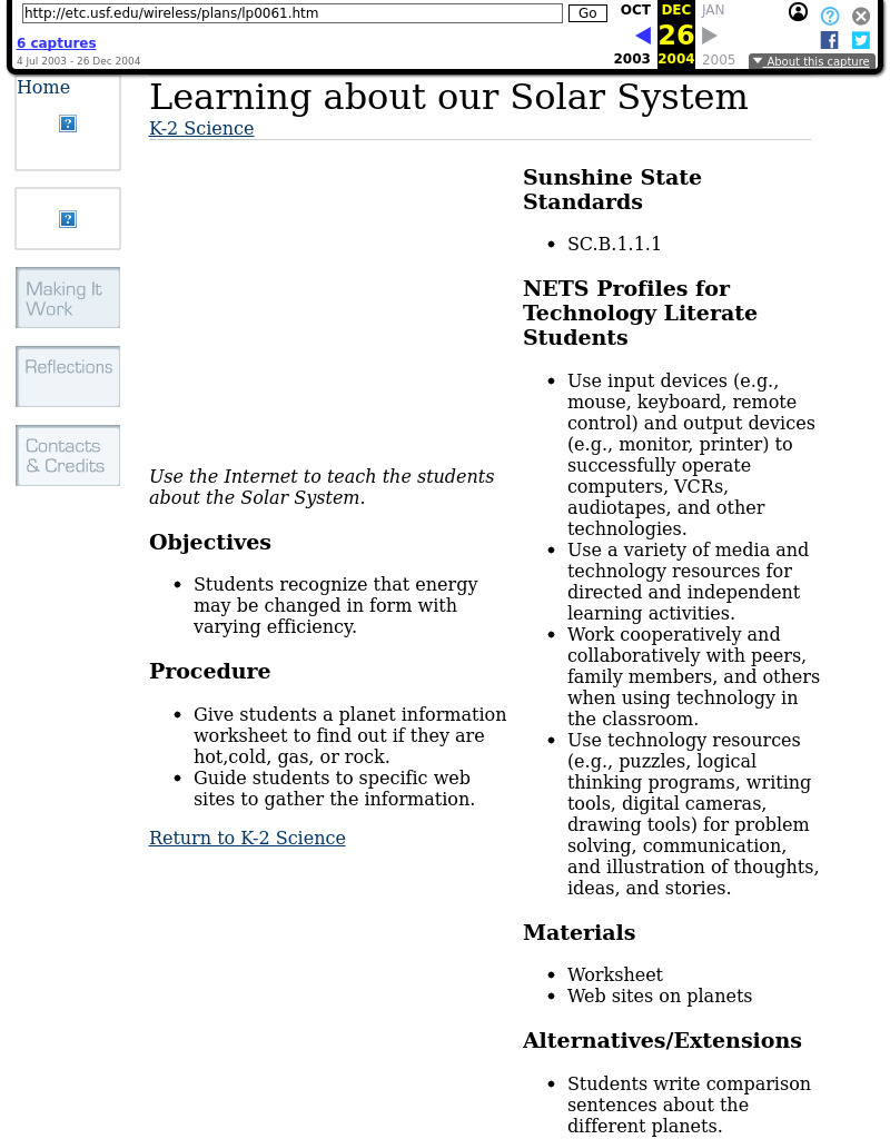 Learning about our Solar System: Lesson Plan