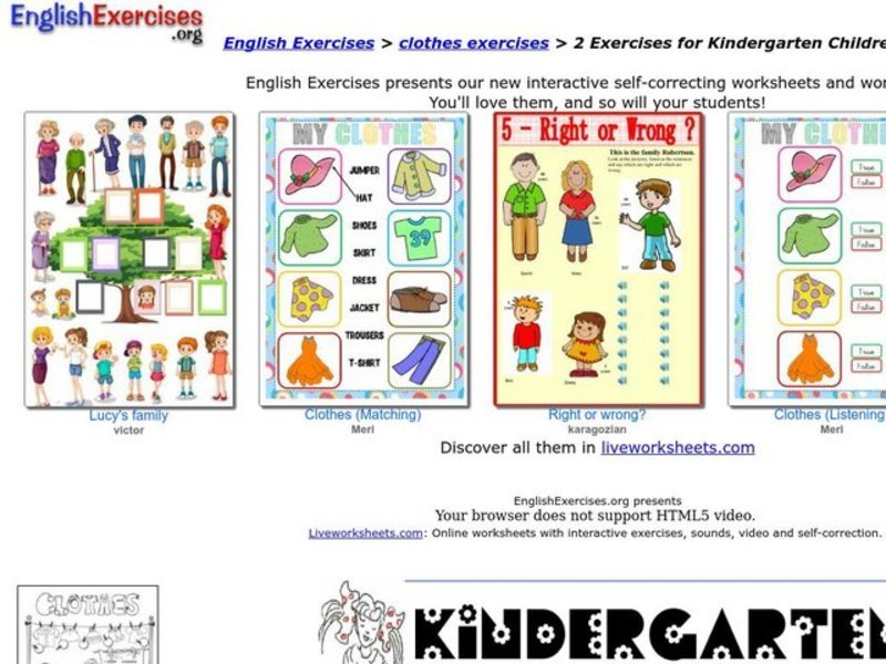 Kindergarten Kids Worksheet