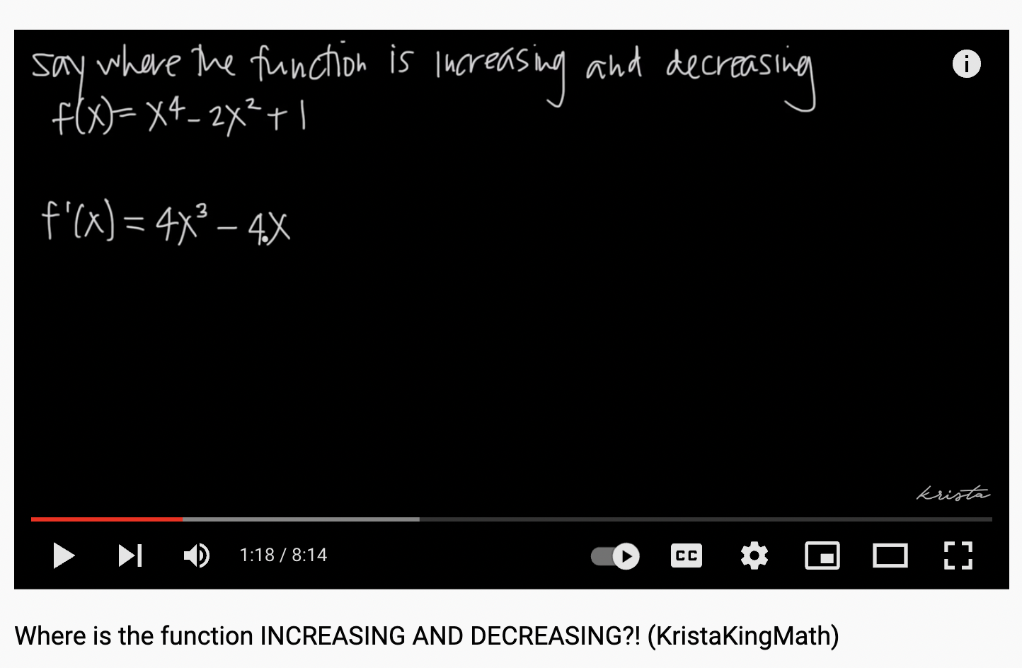 Where Is the Function Increasing and Decreasing?! Instructional Video