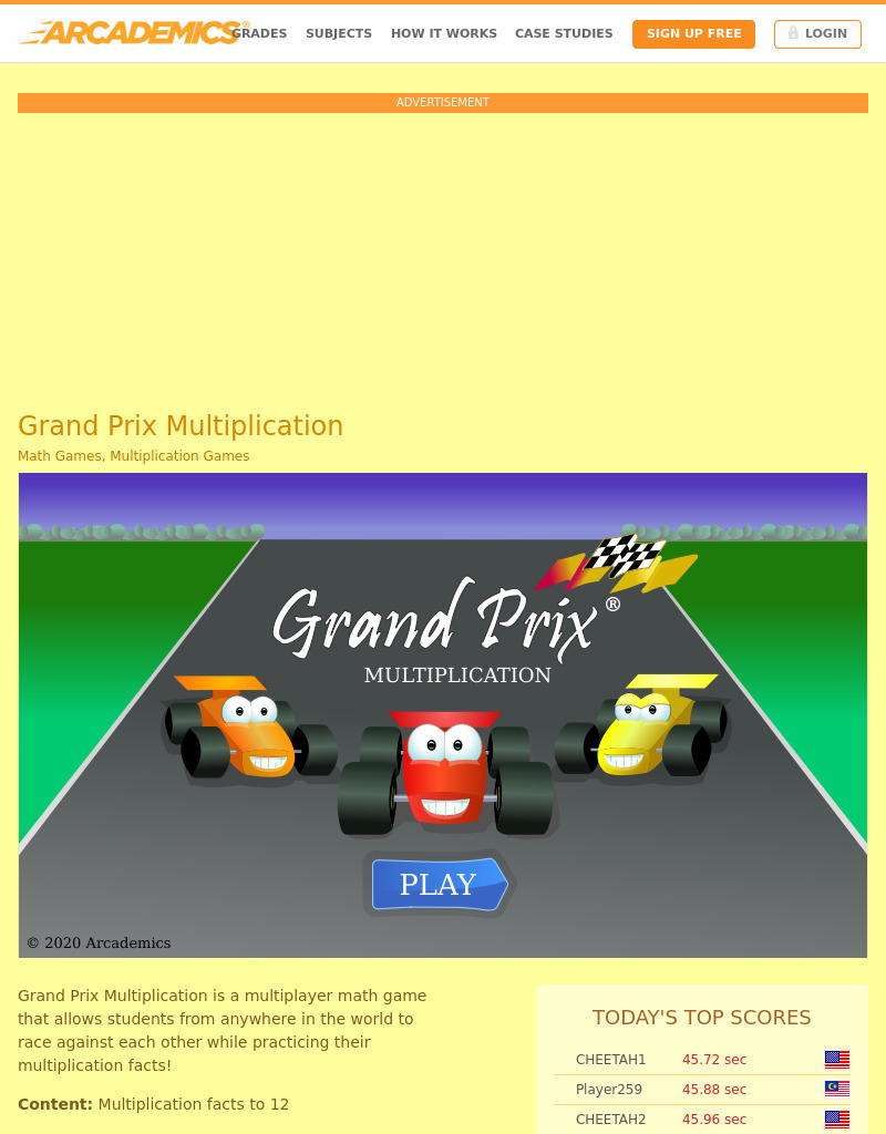 Grand Prix Multiplication Interactive