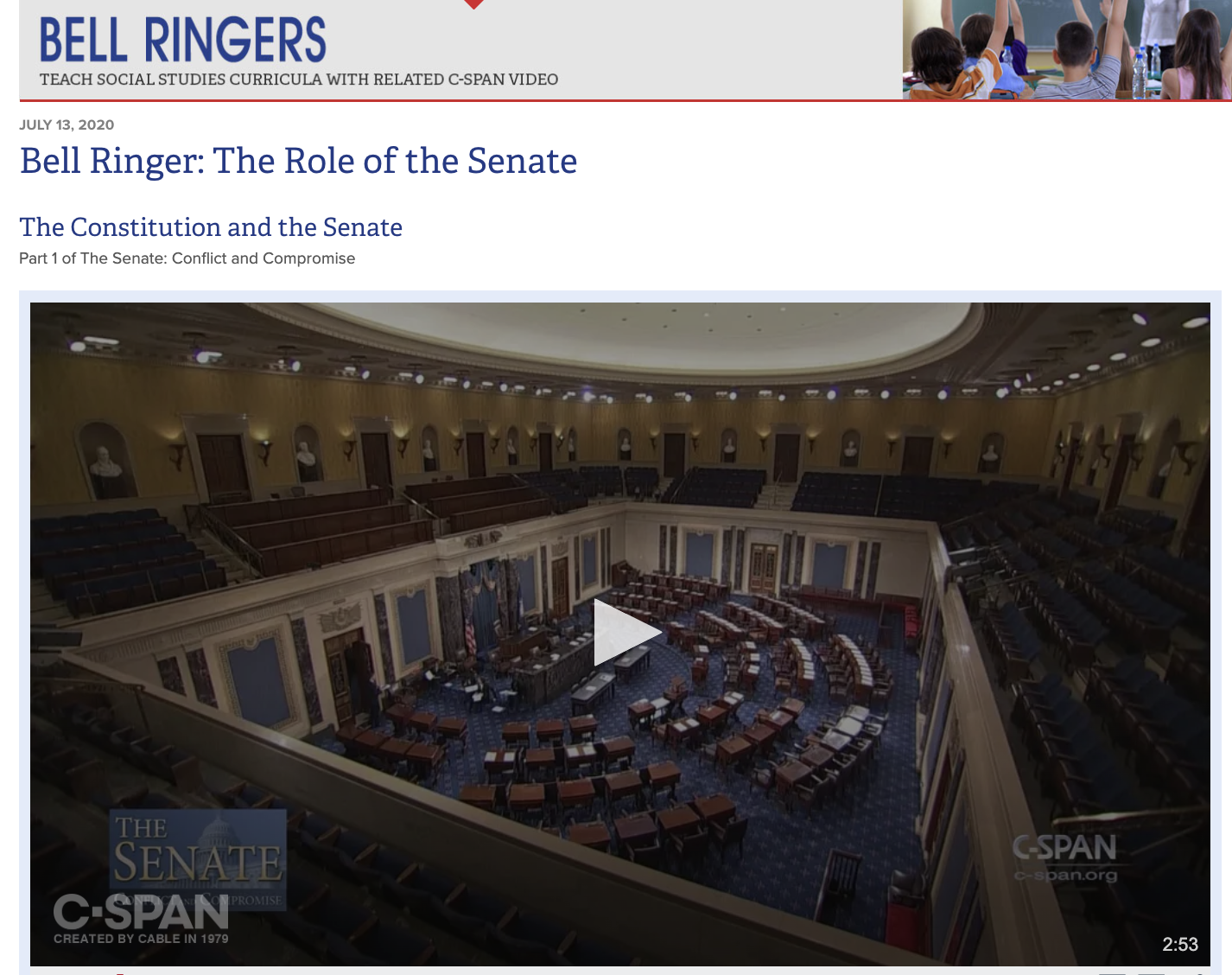 Bell Ringer: The Role of the Senate Instructional Video