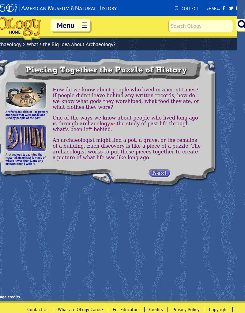 What's the Big Idea About Archeology Website