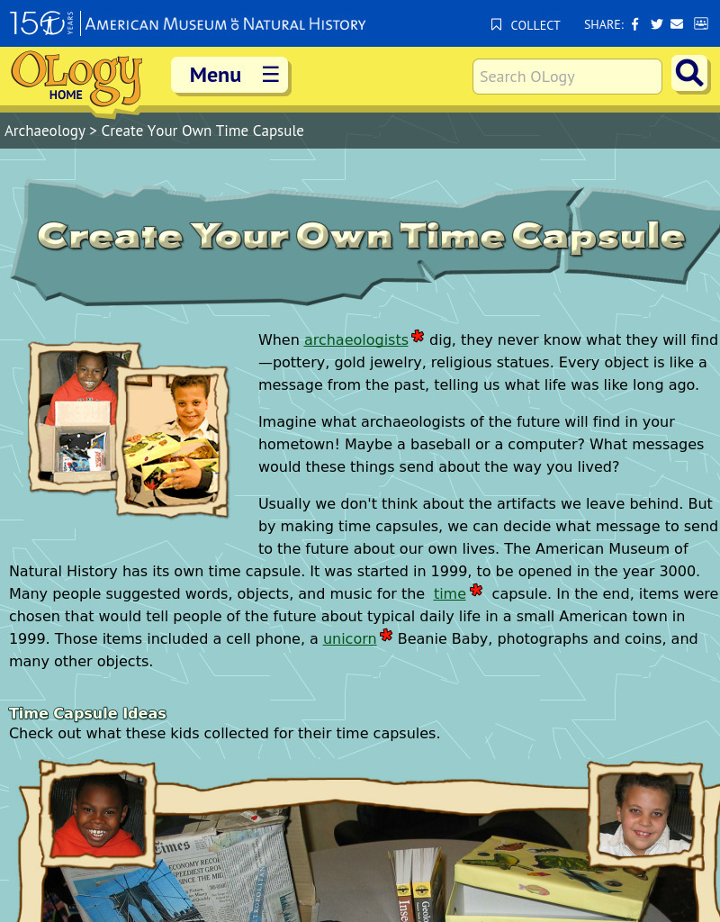 Create Your Own Time Capsule Activity