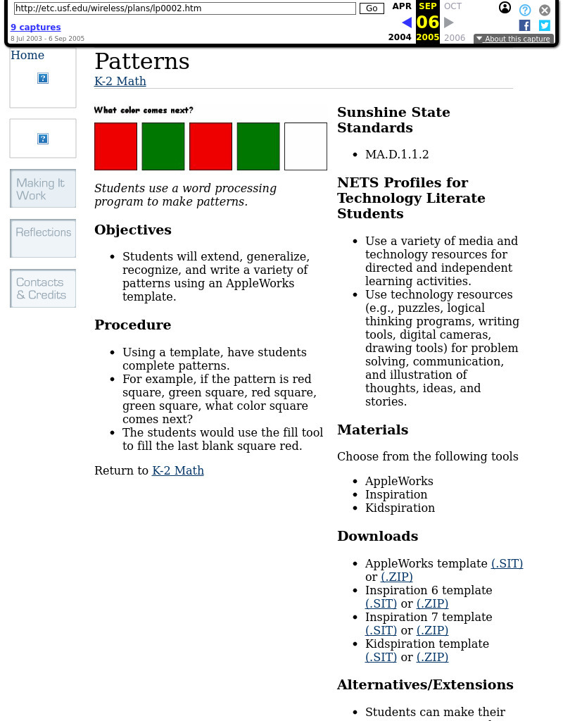 Patterns Lesson Plan