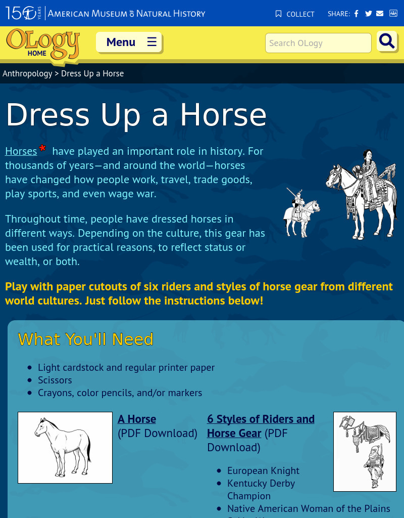 Dress Up a Horse Activity