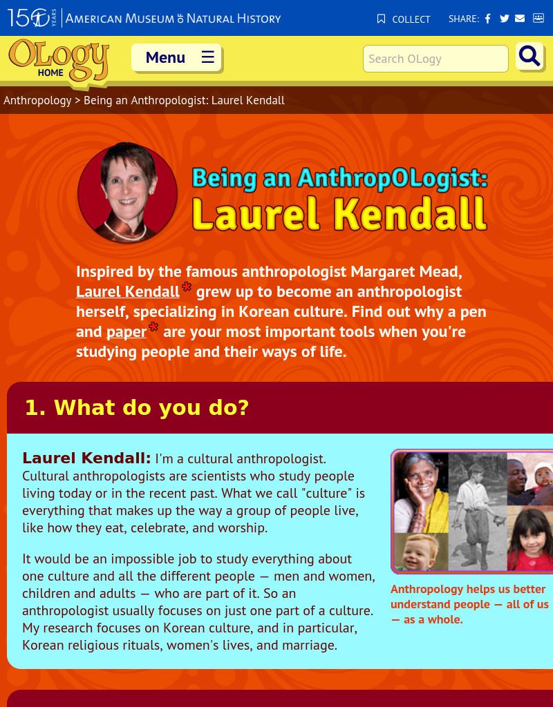 Being An Anthropologist: Laurel Kendall Activity