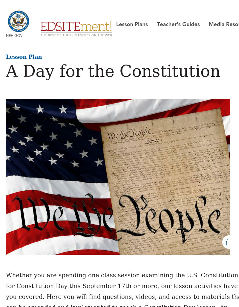 A Day for the Constitution Lesson Plan