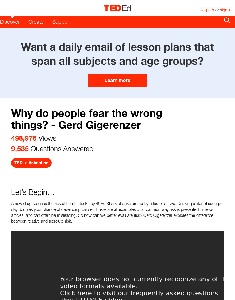 Why Do People Fear the Wrong Things? Instructional Video