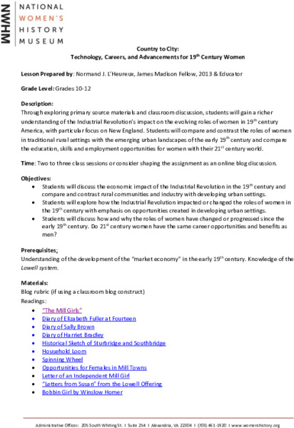 Country to City Lesson Plan