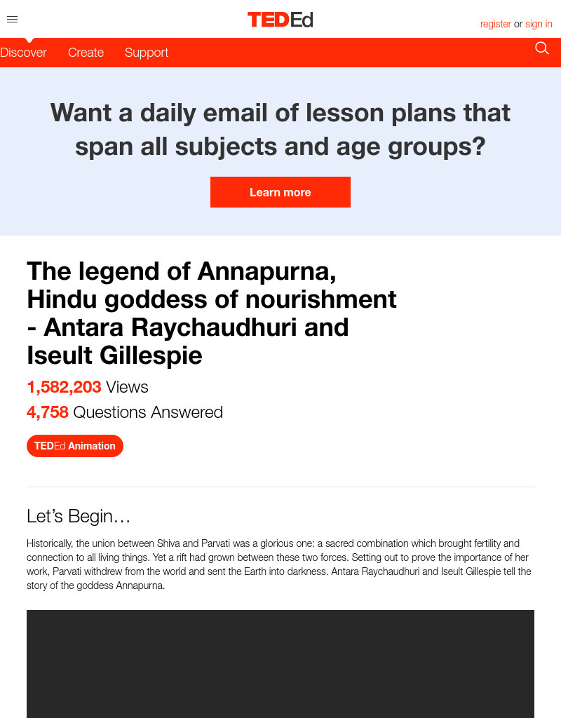 The Legend of Annapurna, Hindu Goddess of Nourishment Instructional Video