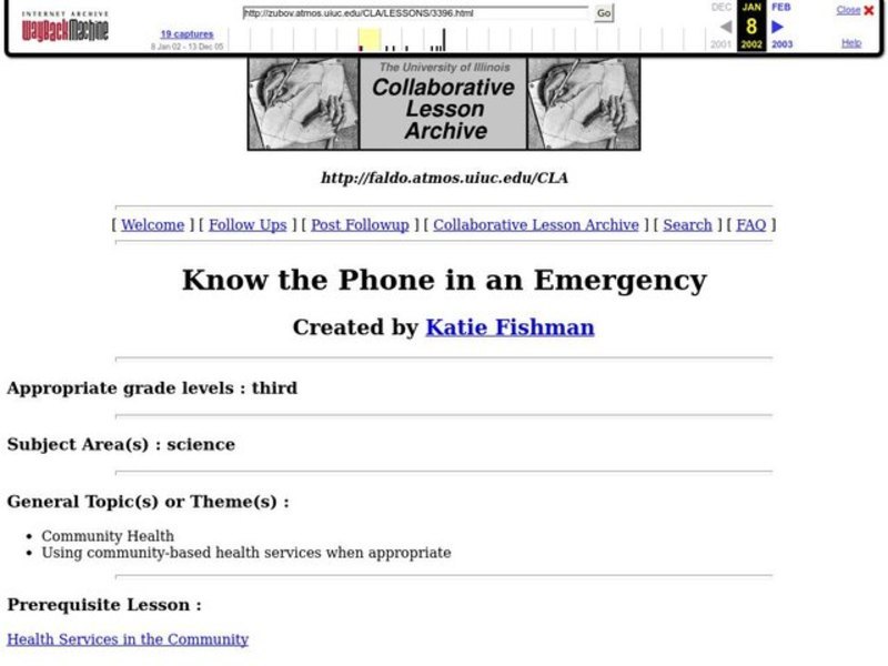 Know the Phone in an Emergency Lesson Plan