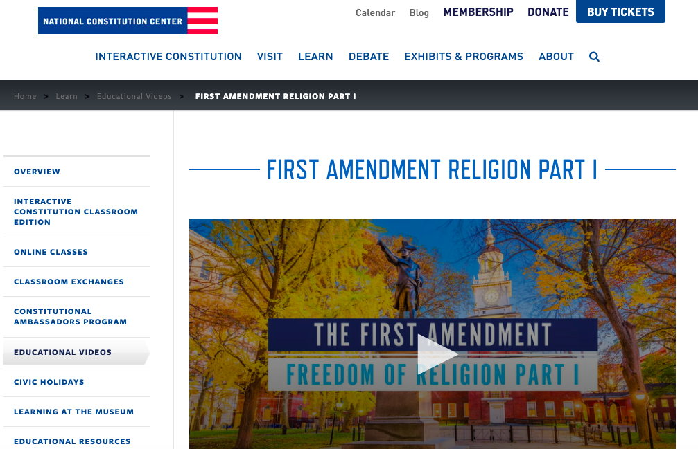 First Amendment Religion Part I Instructional Video
