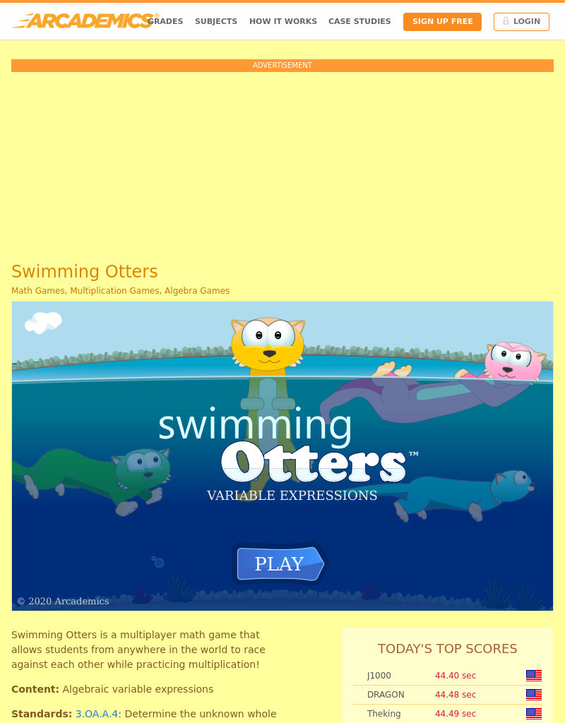 Swimming Otters Interactive