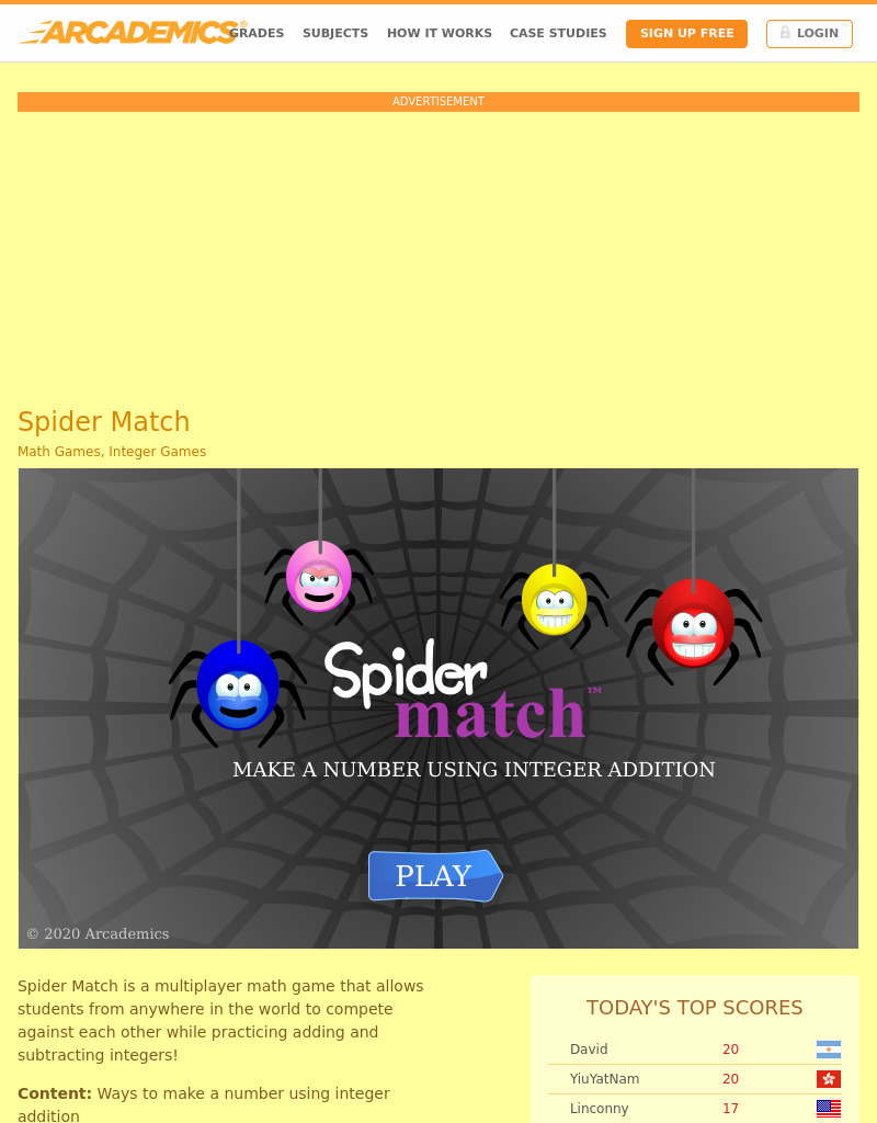 Spider Match Interactive