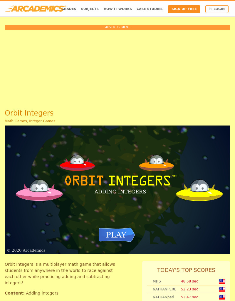 Orbit Integers Interactive