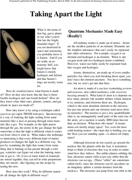 Taking Apart the Light Activity