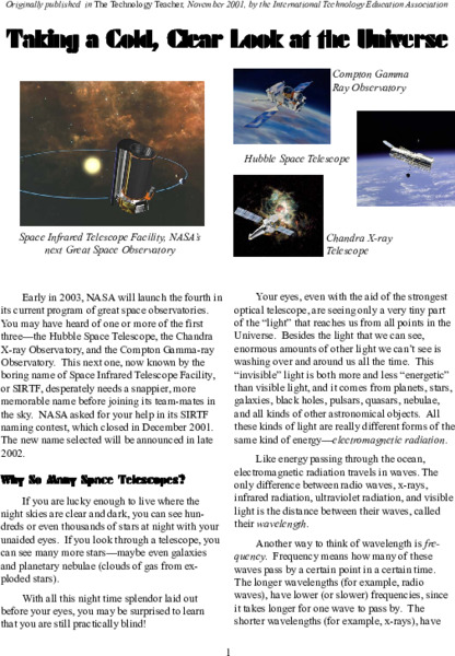 Taking a Cold, Clear Look at the Universe Article