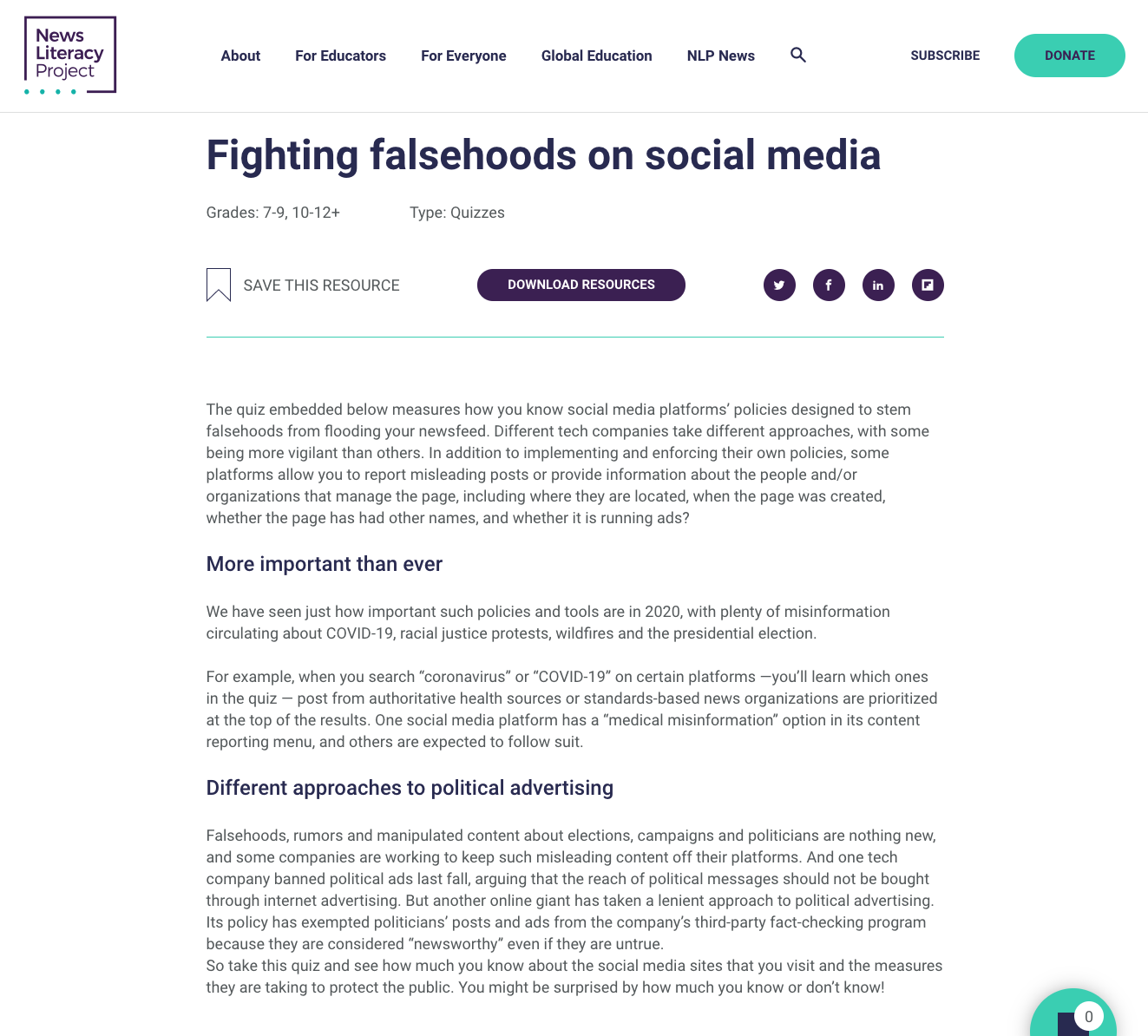 Fighting Falsehoods on Social Media Interactive