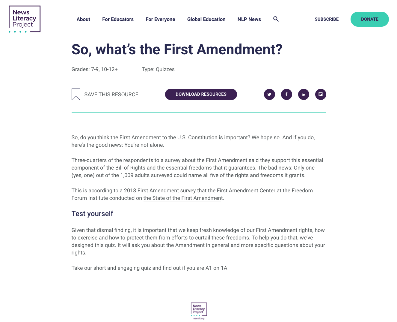 So, What’s the First Amendment? Interactive