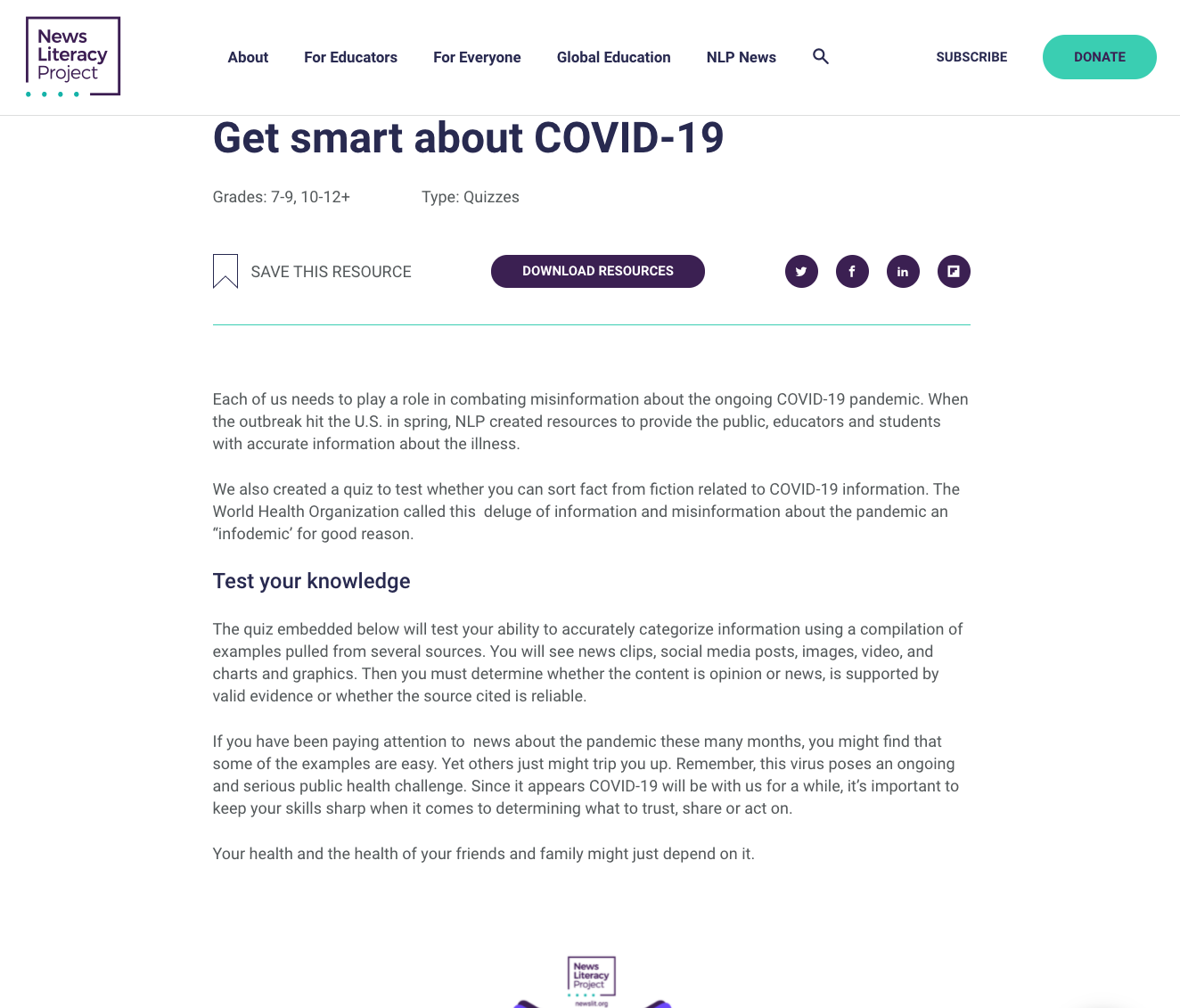 Get Smart About COVID-19 Interactive