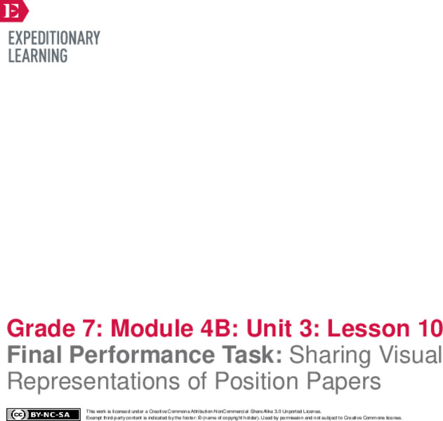 Final Performance Task: Sharing Visual Representations of Position Papers Lesson Plan